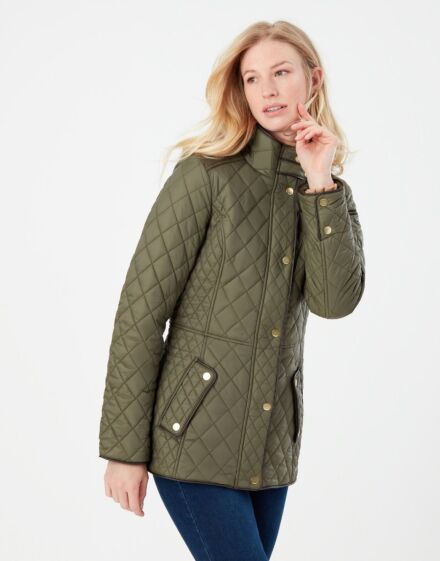 Joules Newdale Quilted Coat Grape Leaf