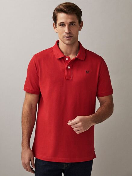 Crew Clothing Men's Classic Pique Polo Shirt Crimson
