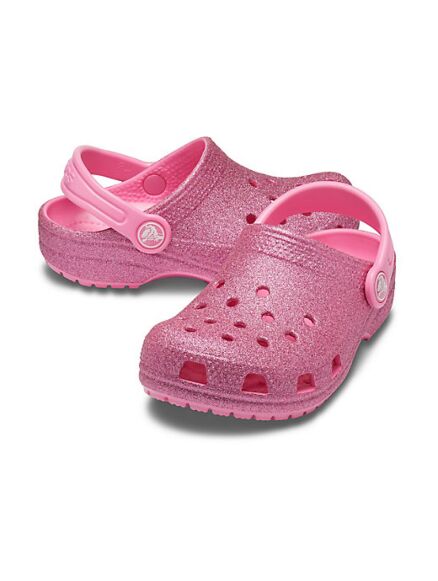 Crocs Kids Classic Glitter Clogs Pink