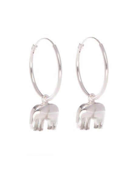Sophie Allport Elephant Silver Hoop Earrings