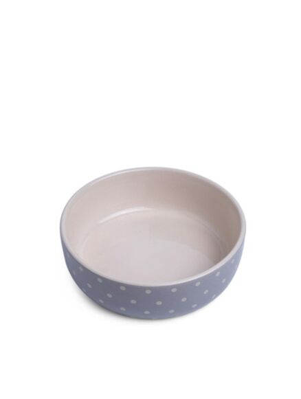 Petface Grey Spot Ceramic Bowl 8"
