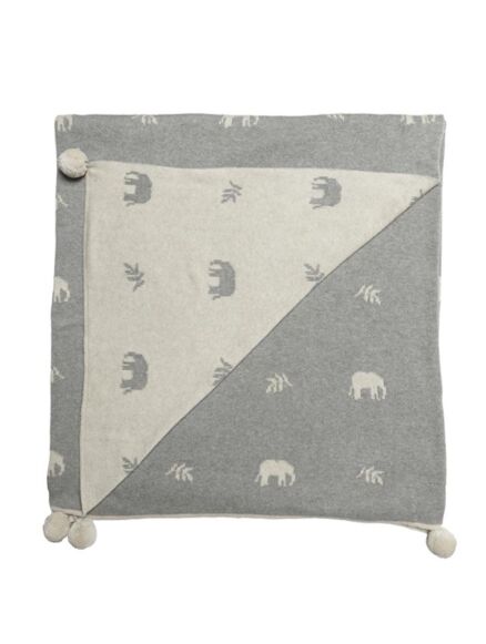 Sophie Allport Elephant Knitted Throw