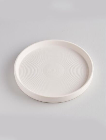 St Eval Large White Candle Plate