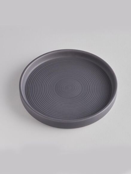 St Eval Large Dark Grey Candle Plate