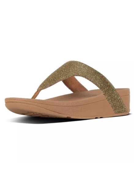 Fitflop Lottie Glitzy Toe-Thong Sandals Artisan Gold