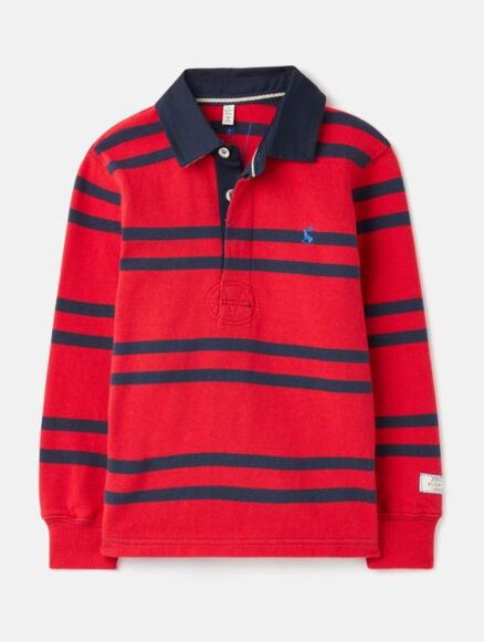 Joules Onside Stripe Rugby Shirt Red Stripes