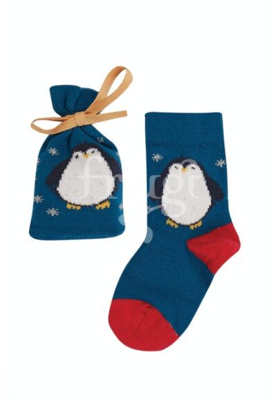 Frugi Super Socks in a Bag Loch Blue/Penguin