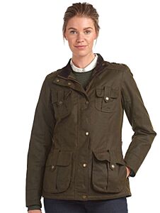 Barbour Women's Winter Defence Waxed Cotton Jacket Olive/Classic