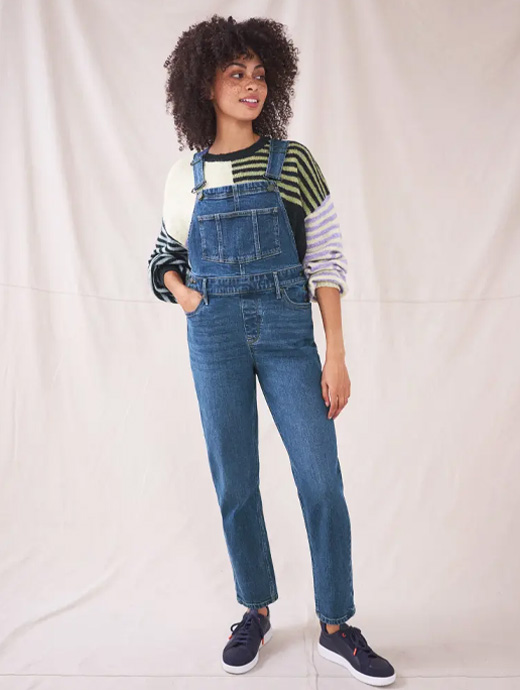 White Stuff Denim Isabelle Dungarees in Mid Denim Blue Womens Clothing Jumpsuits and rompers Full-length jumpsuits and rompers 