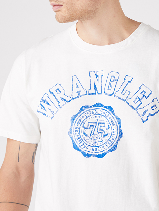 Wrangler Men's Collegiate T-Shirt Off White